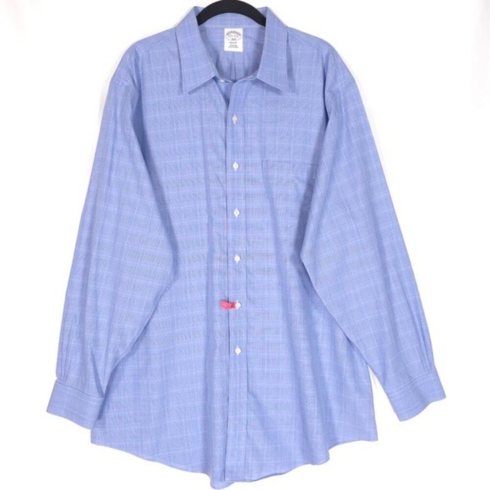 Brooks Brothers Men’s REGENT NON-IRON Cotton LS Plaid Shirt 17 1/2 - 4/5